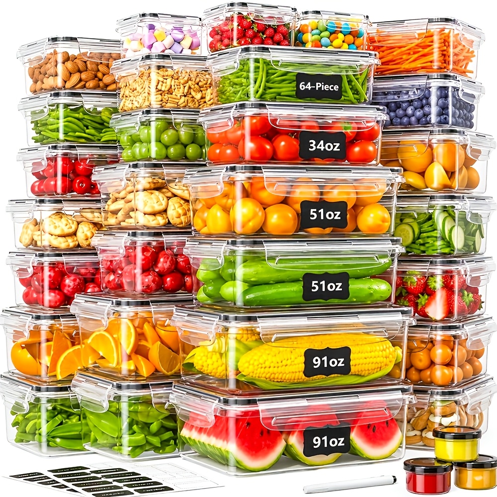 Meal Prep No Microwave - 66pcs Food Storage Container Set with