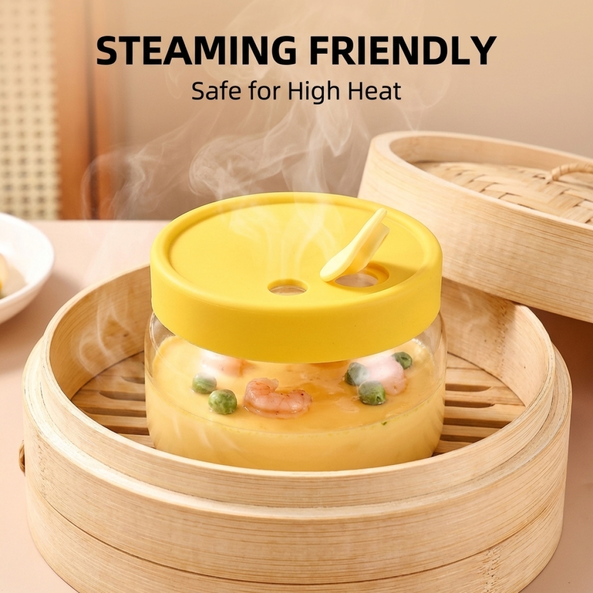 Meal Prep Yellow - High Borosilicate Glass Bowl with Yellow