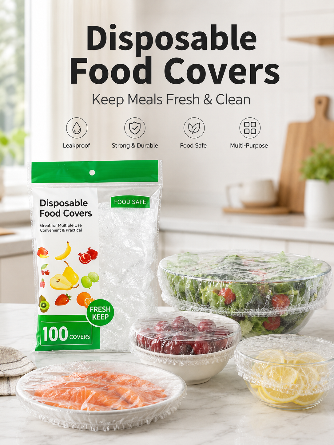 100 Pcs Disposable Elastic Bow - Meal Prep Wraps recension och pris