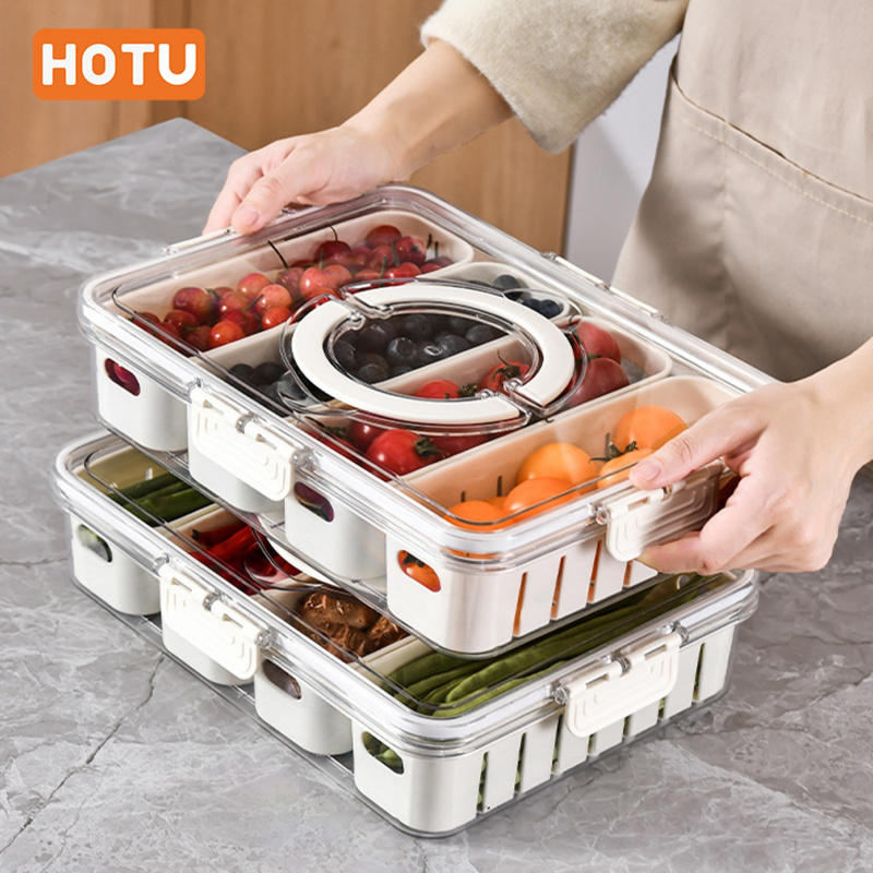 4-Section HOTU Fridge Containe - Meal Prep Veggie recension och pris
