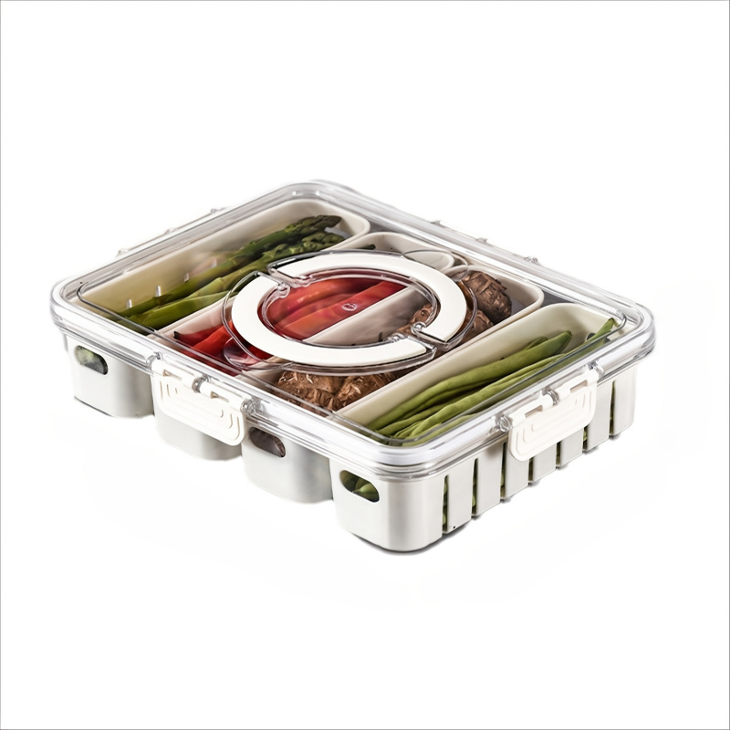 4-Section HOTU Fridge Containe - Meal Prep Veggie recension och pris