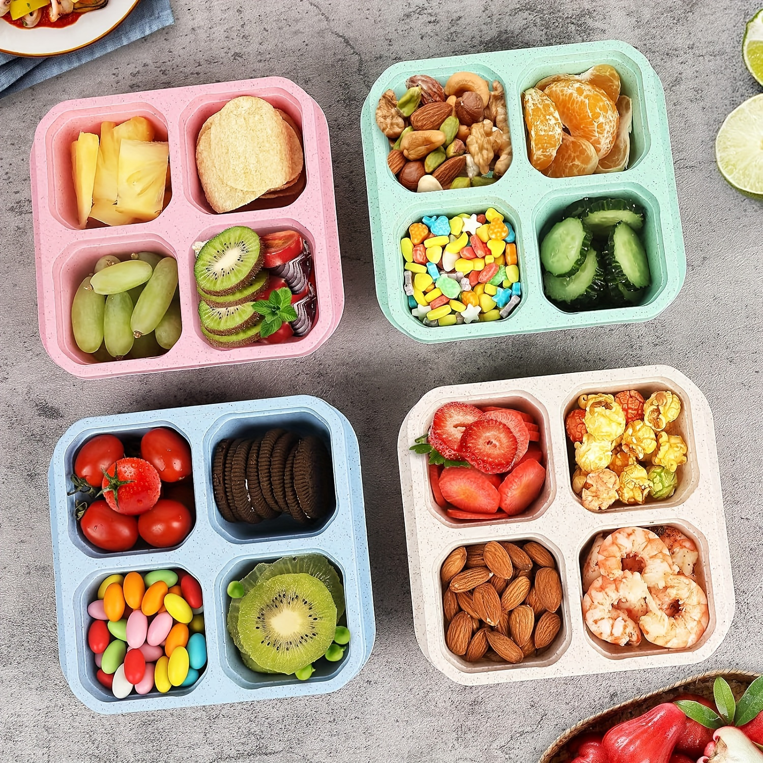 3pcs Bento Snack Boxes with Li - Meal Prep No Microwave recension och pris