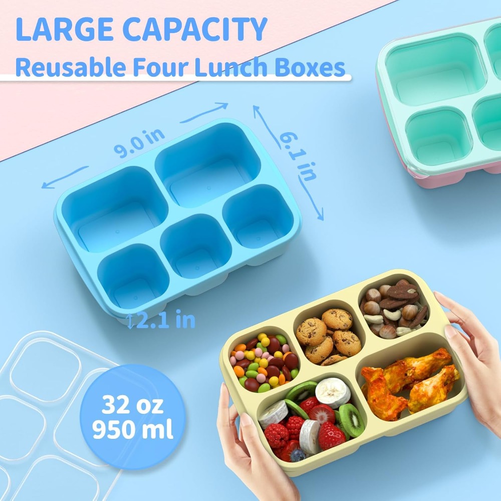 Bento Box Adult Lunch Box - 4  - Meal Prep Yellow recension och pris