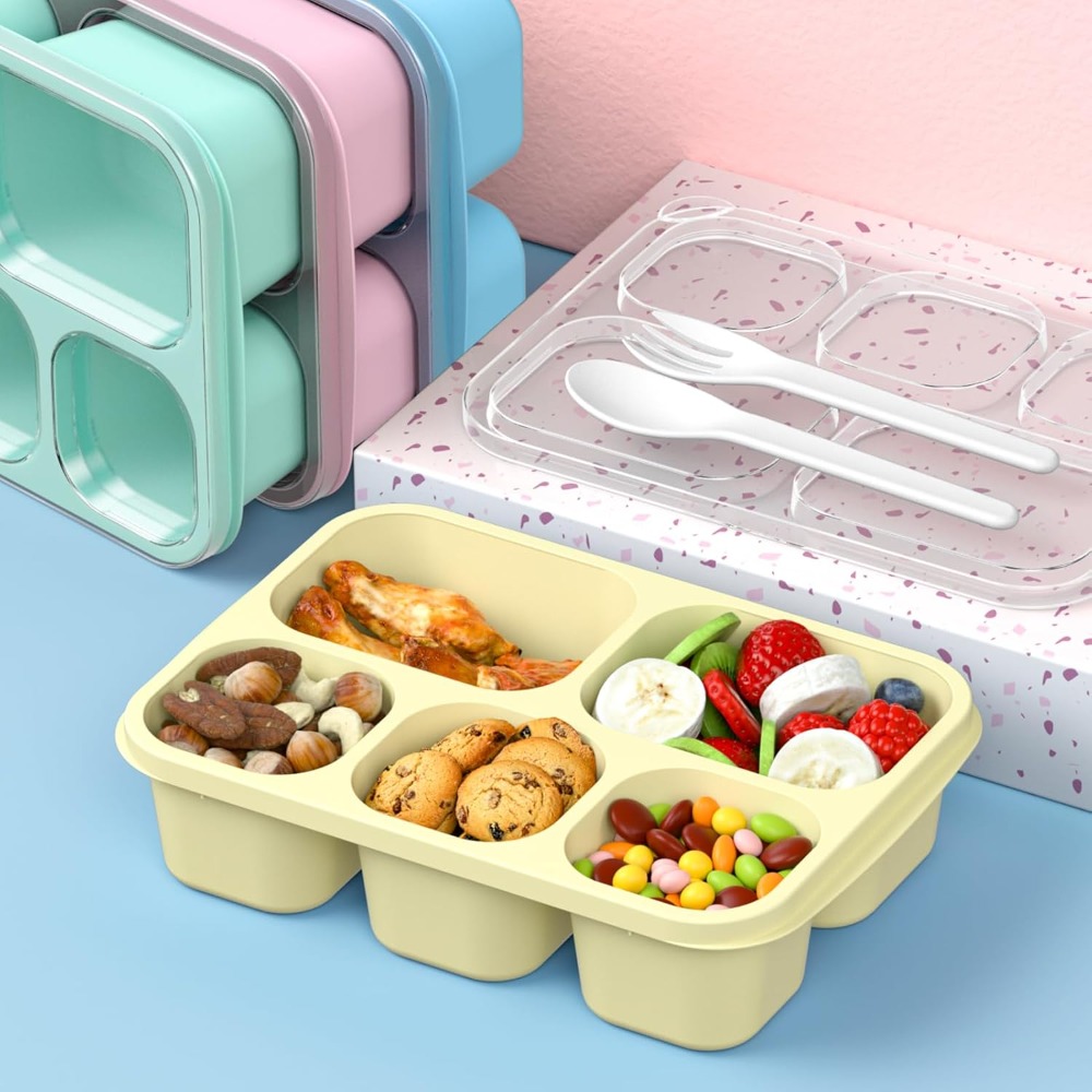 Bento Box Adult Lunch Box - 4  - Meal Prep Yellow recension och pris