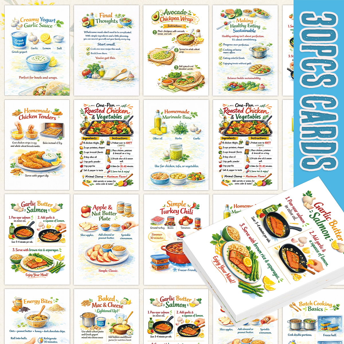 30pcs Wholesome Meals Recipe C - Meal Prep Simple recension och pris
