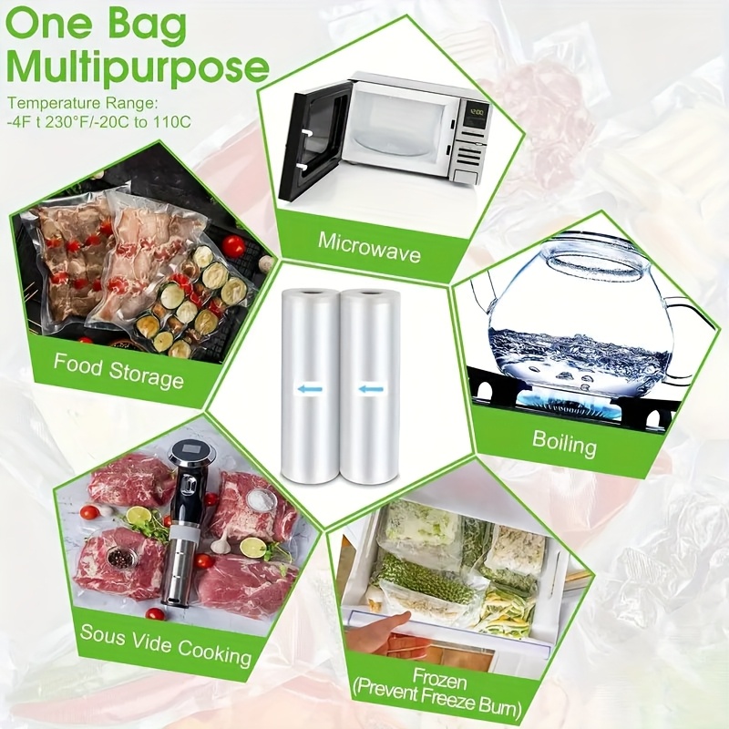 3m/roll vacuum seal bags - dur - Meal Prep Cutting recension och pris