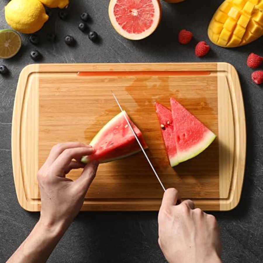 Large Wooden Cutting Board for - Meal Prep Cutting recension och pris