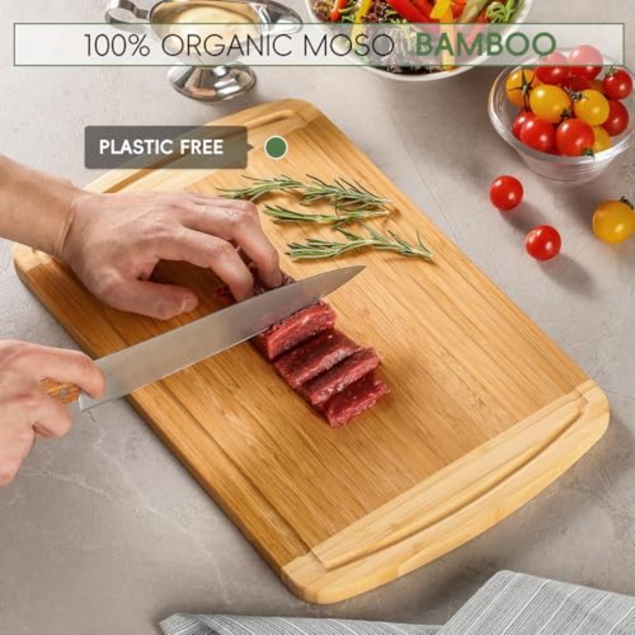 Large Wooden Cutting Board for - Meal Prep Cutting recension och pris