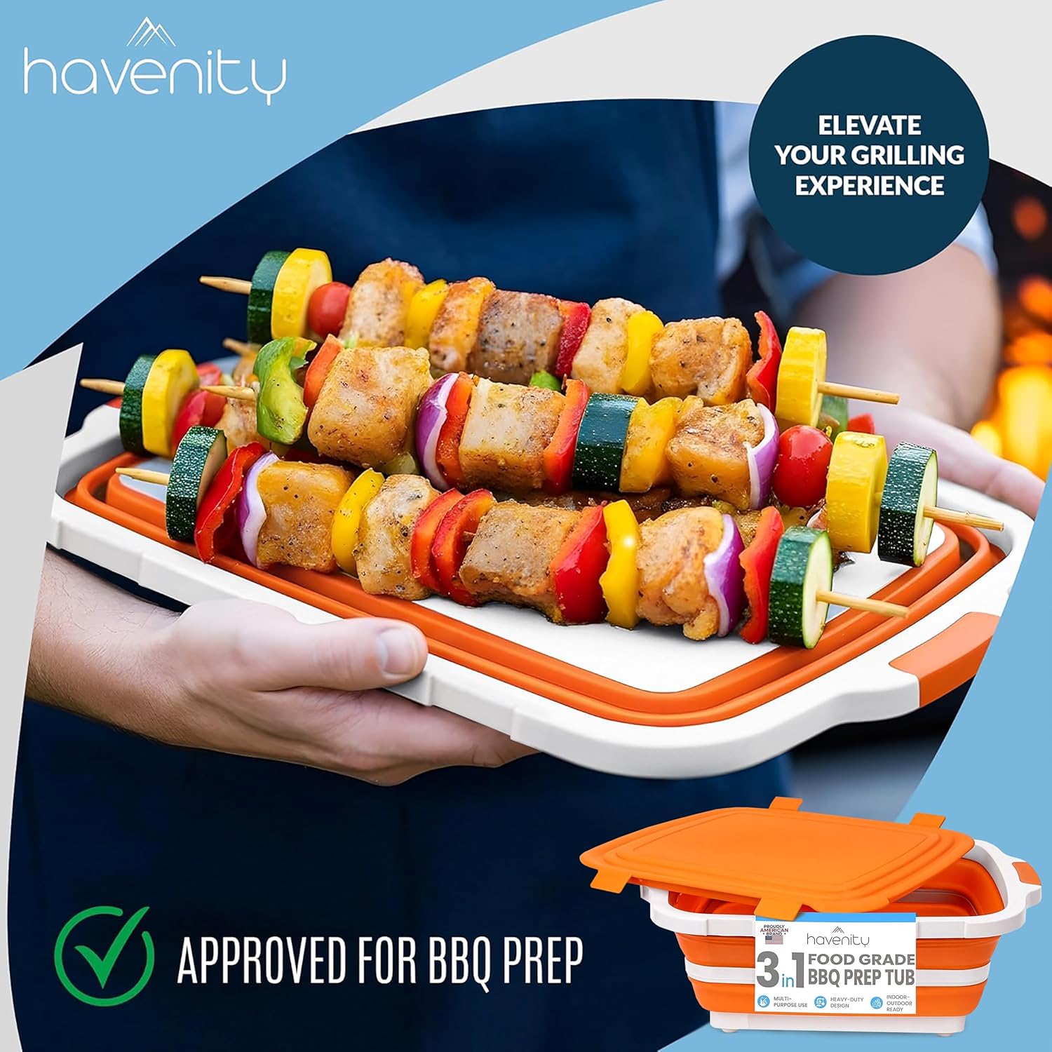 8L Collapsible BBQ Prep Tub wi - Meal Prep Cutting recension och pris