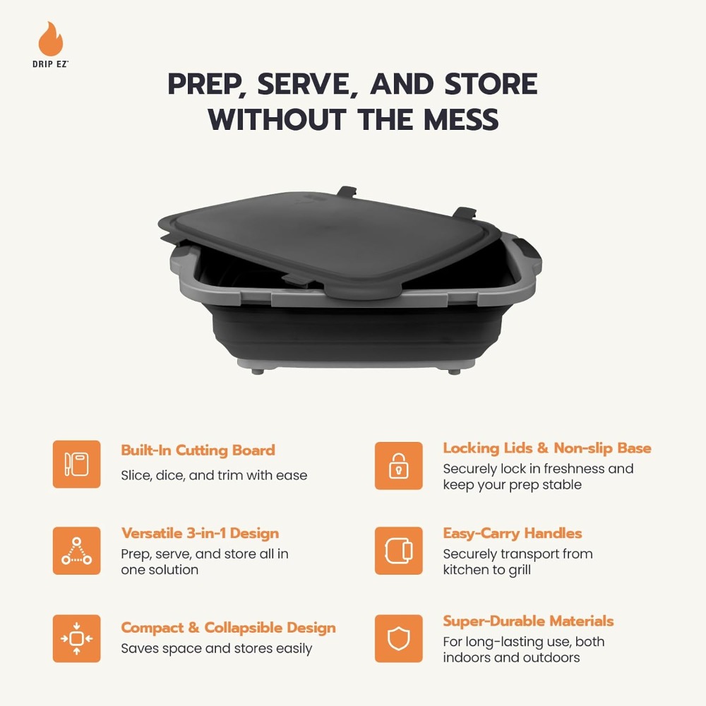 Collapsible BBQ Prep Tubs 2-Pi - Meal Prep Cutting recension och pris