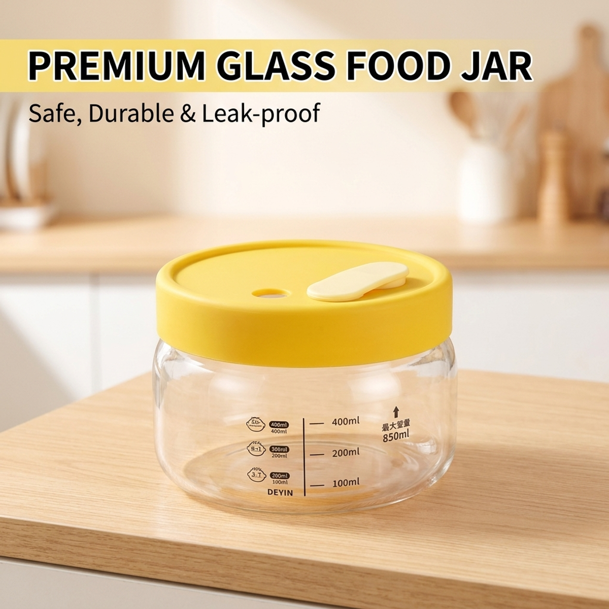 Hot Sale Yellow Glass Food Con - Meal Prep Yellow recension och pris