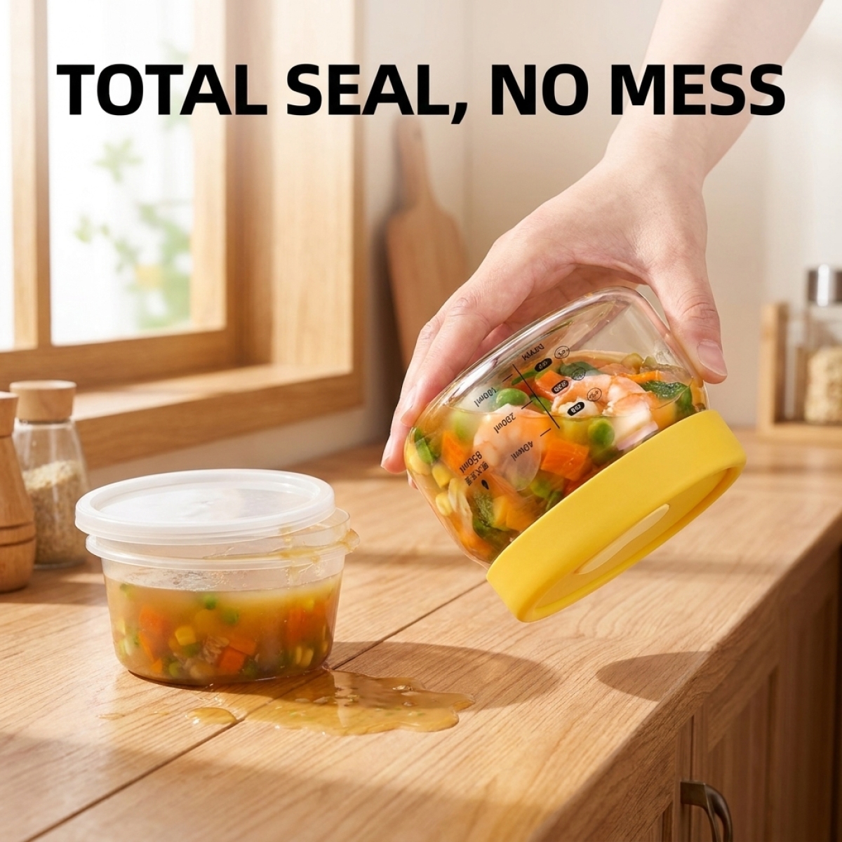 Hot Sale Yellow Glass Food Con - Meal Prep Yellow recension och pris