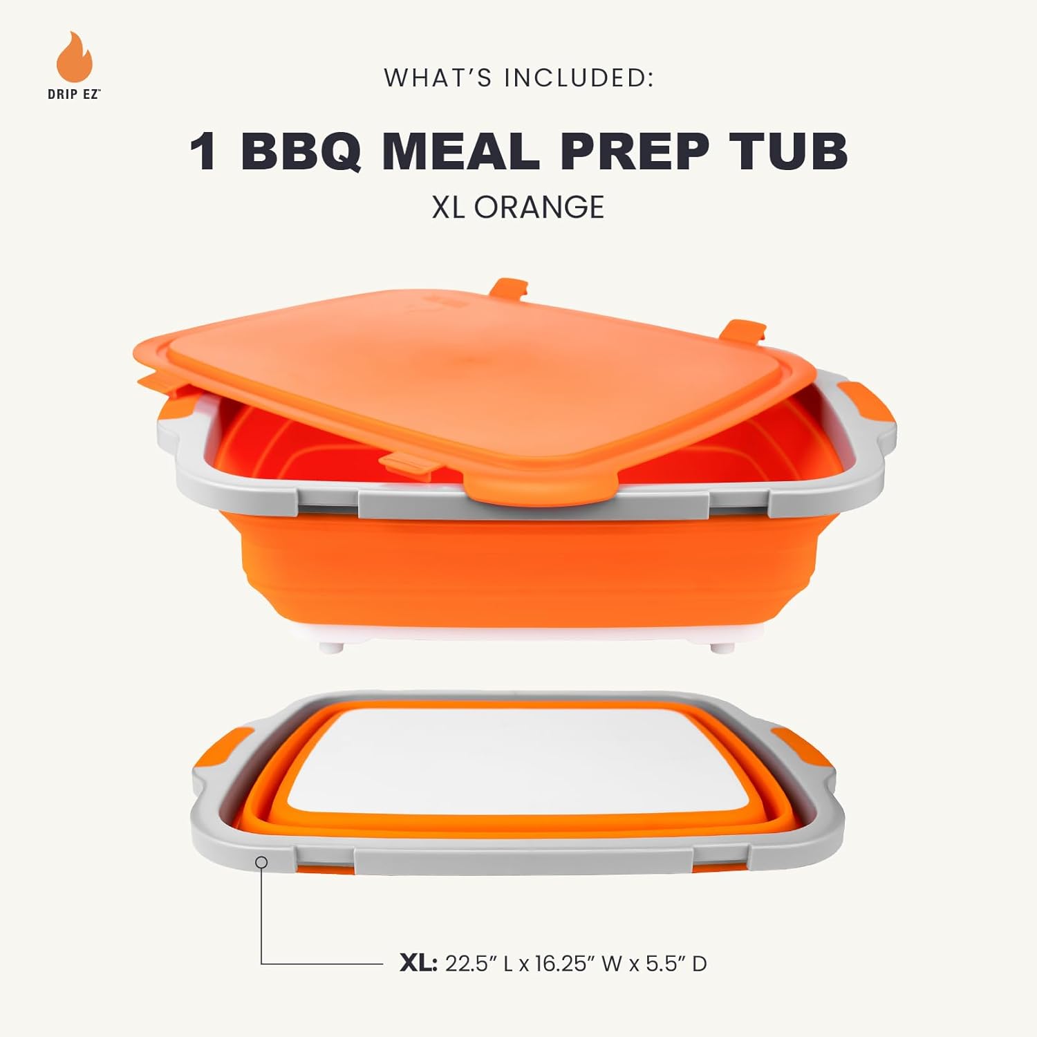Collapsible BBQ Prep Tub with  - Meal Prep Xl recension och pris