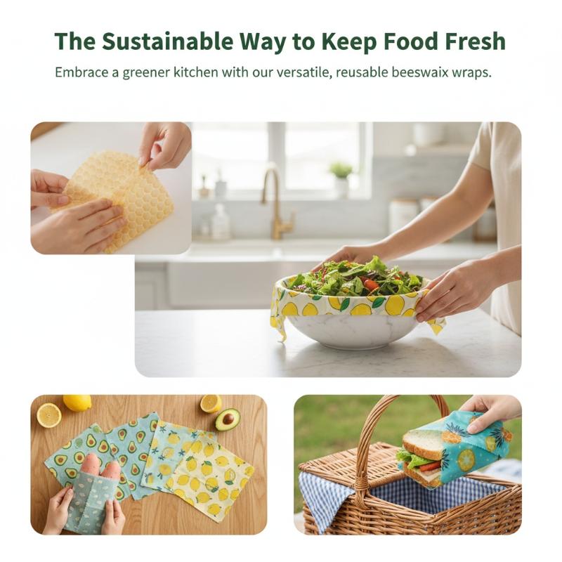 Beeswax Food Wrap 3sheets Reus - Meal Prep Wraps recension och pris