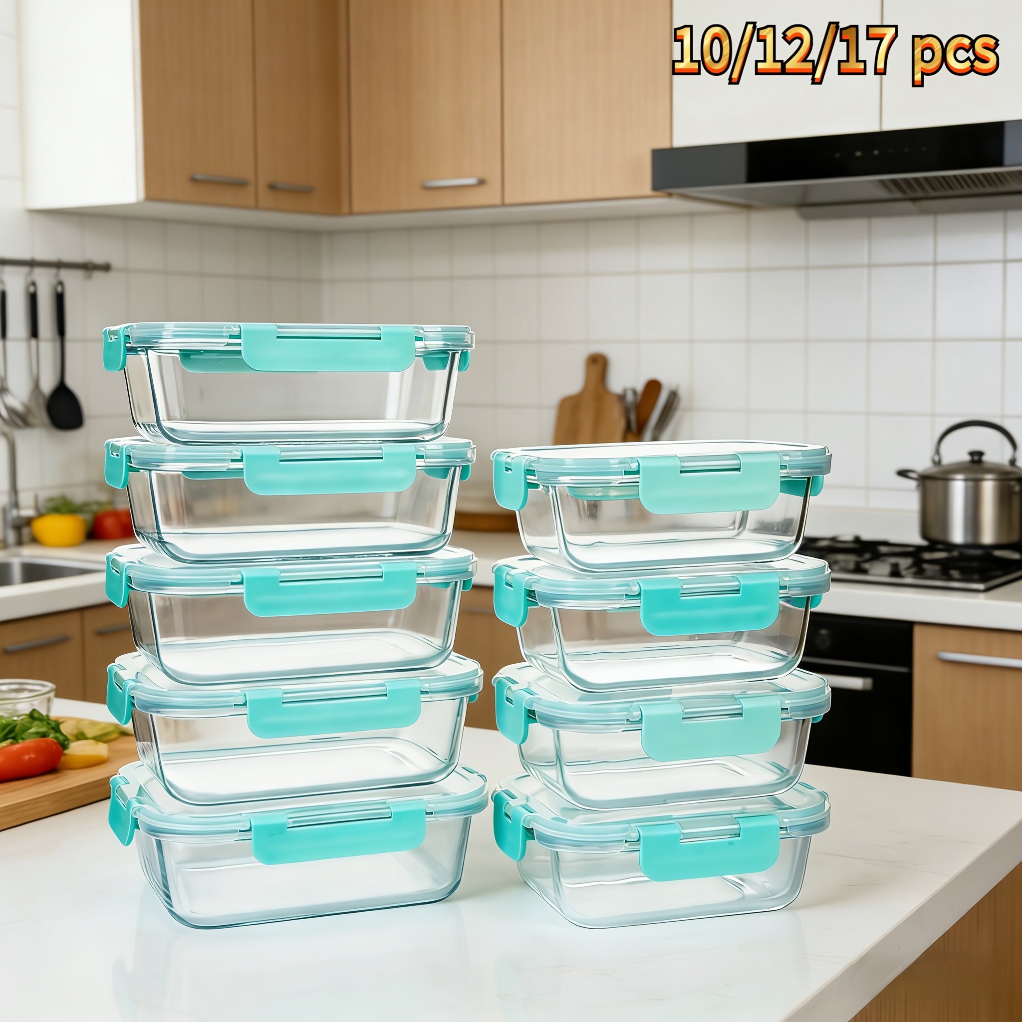 us10/12/17pcs Borosilicate Gla - Meal Prep No Microwave recension och pris