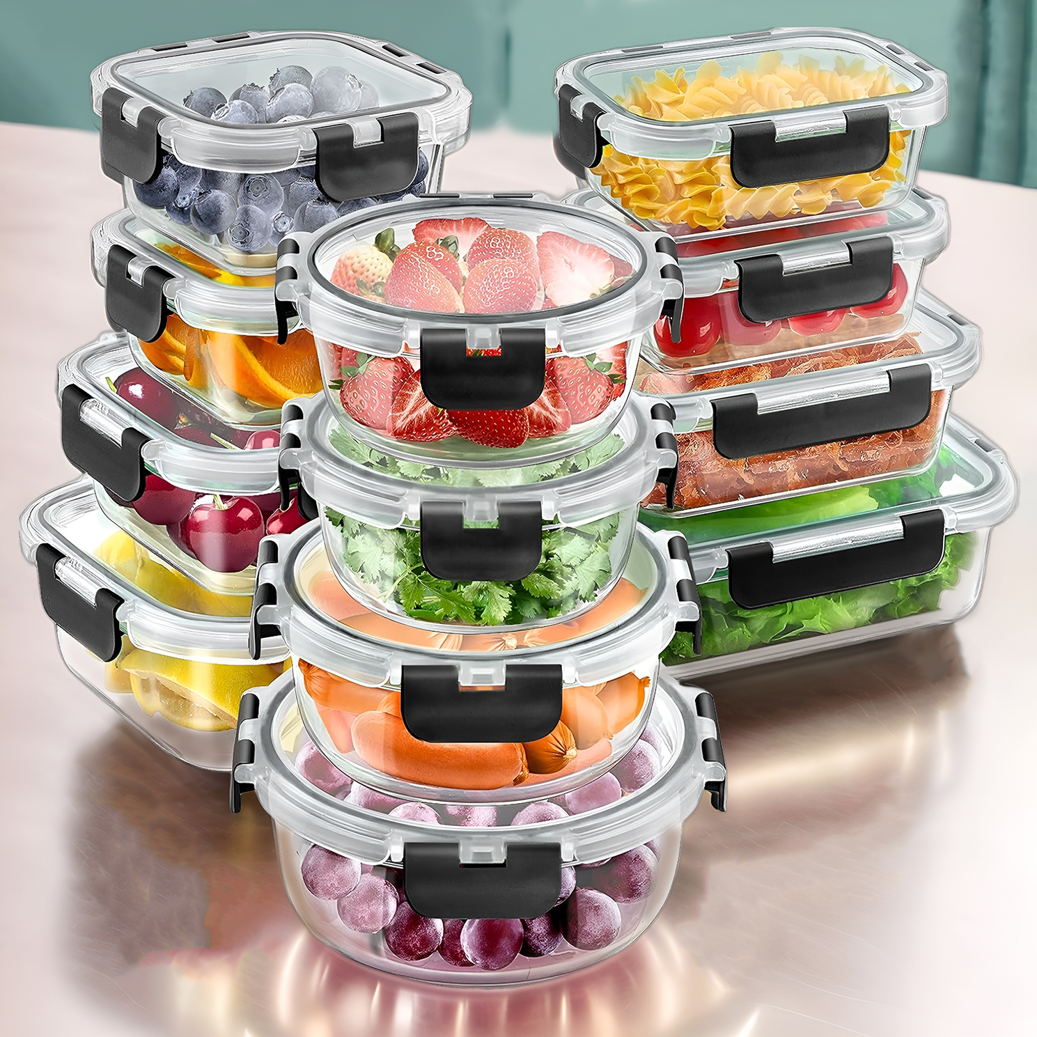 12pcs Glass Lunch Box Food Sto - Meal Prep No Microwave recension och pris