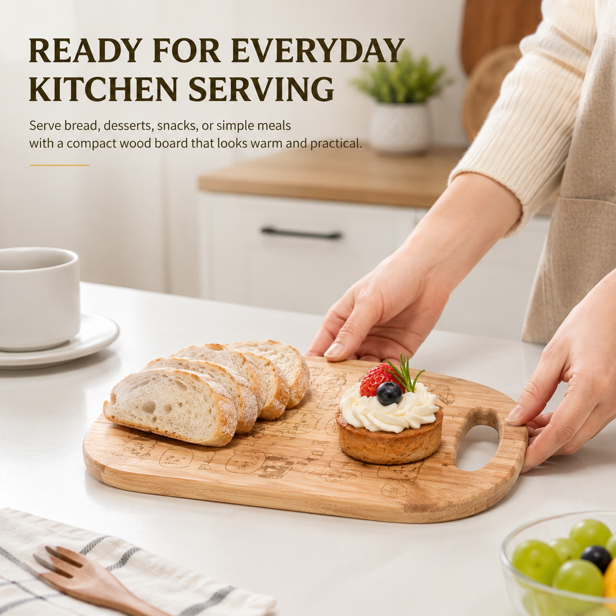 Reusable Wooden Bread Board Cu - Meal Prep Veggie recension och pris