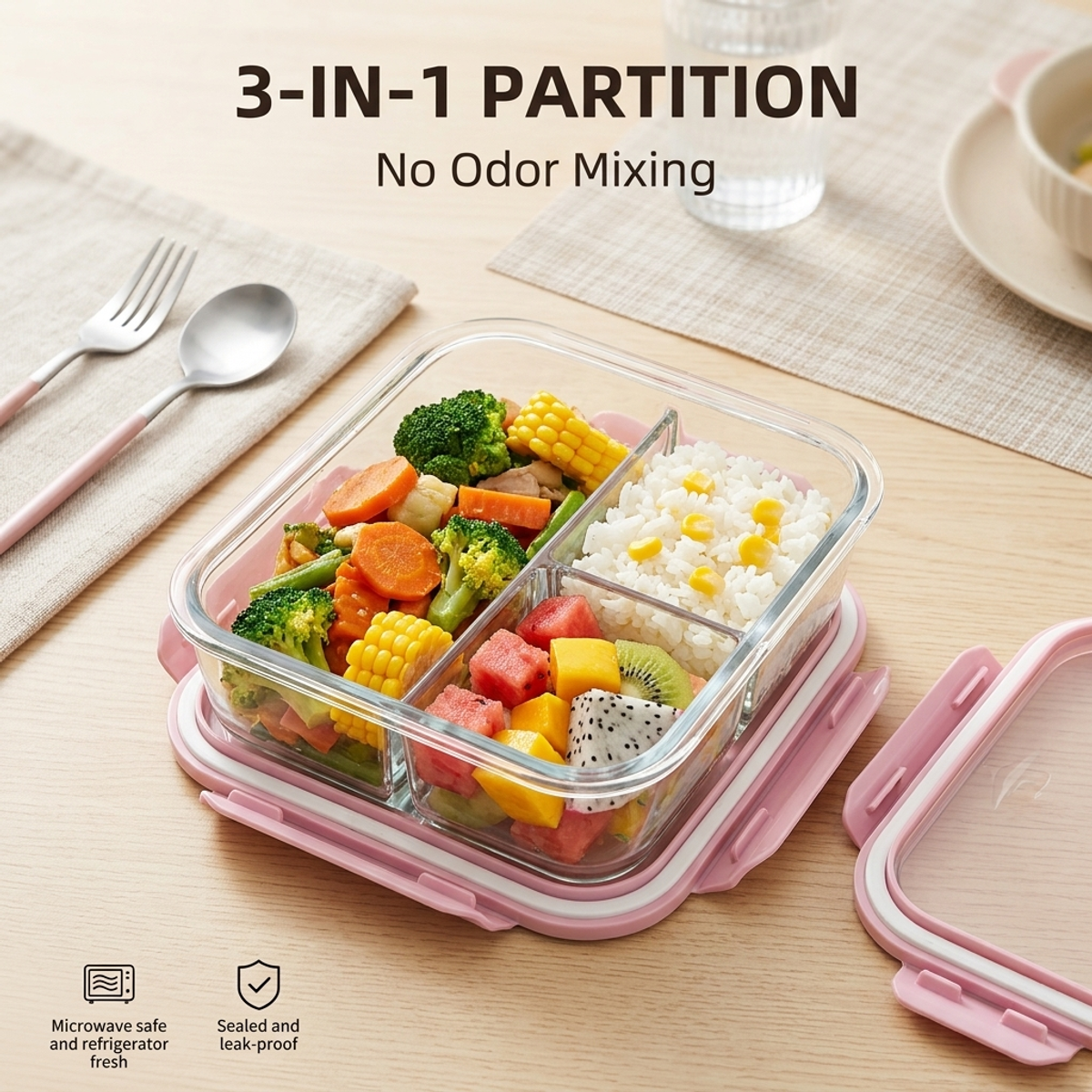 Portable Pink Glass Meal Prep  - Meal Prep Easy Healthy recension och pris