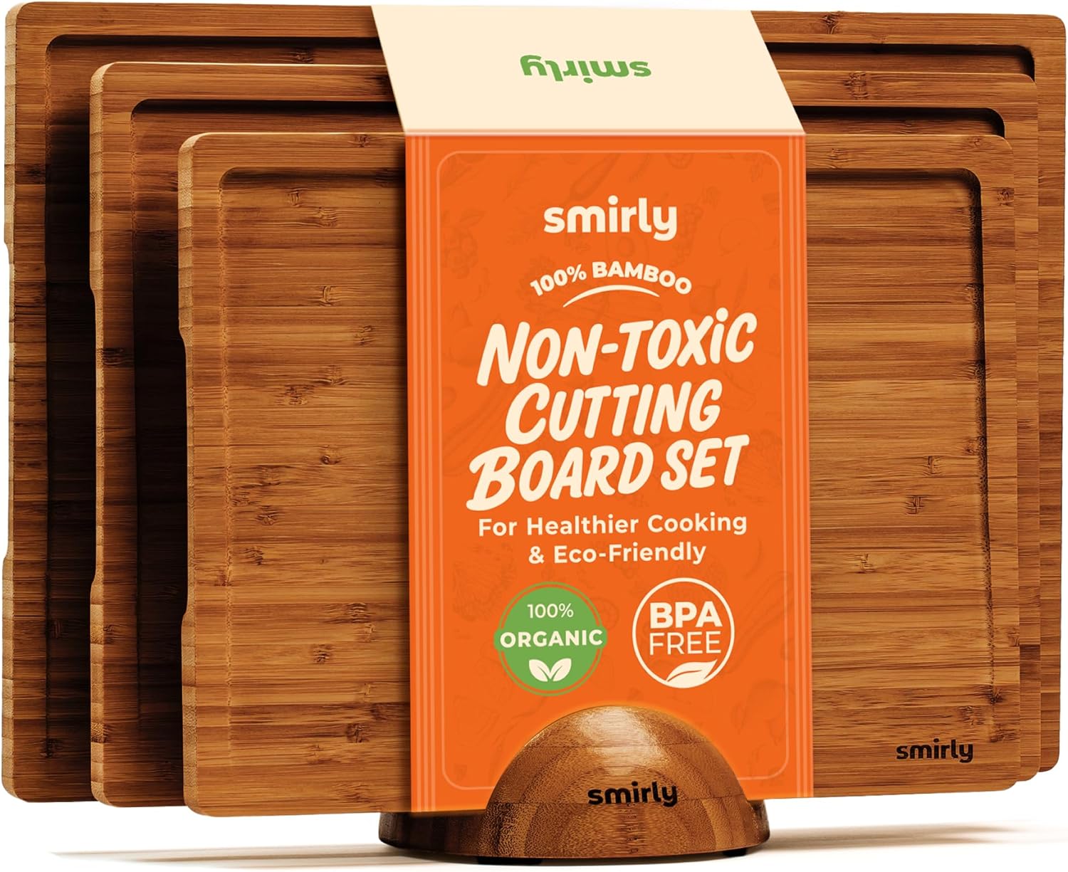 Bamboo Cutting Board Set of 3  - Meal Prep Cutting recension och pris